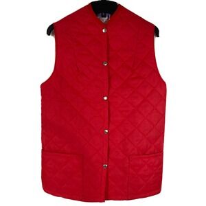 VTG Husky LTD of Tostock England 34 L Quilted Red Button Up Nylon Vest EUC